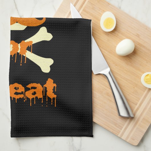 hallowensschedel theedoek (Quarter Fold)