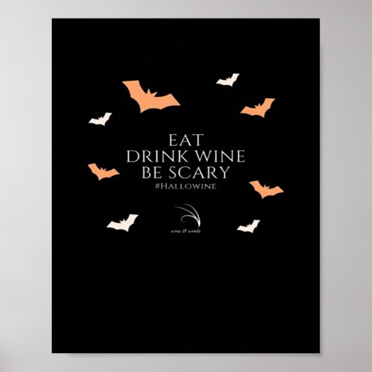 Hallowine Halloween citaat Eet Drink Poster (Voorkant)