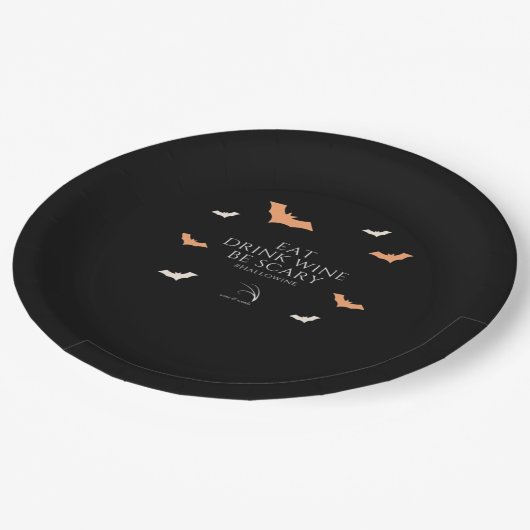 Hallowine Halloween Quote Eat Drink Papieren Bordje (Gekanteld)