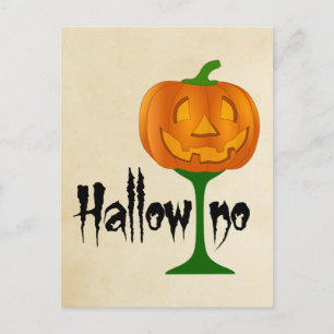 Hallowino Pumpkin Wine Glass Halloween Briefkaart
