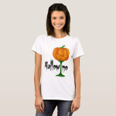 Hallowino Pumpkin Wine Glass Halloween T-shirt (Voorkant volledig)
