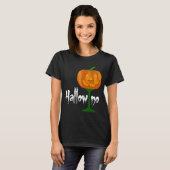 Hallowino Pumpkin Wine Glass Halloween T-shirt (Voorkant volledig)