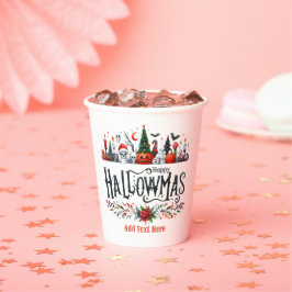 Hallowmas Halloween Kerst Mashup Papieren Bekers
