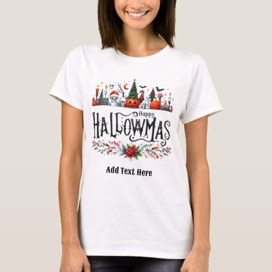 Hallowmas T-shirts Halloween Kerstmis Mashup (Voorkant)