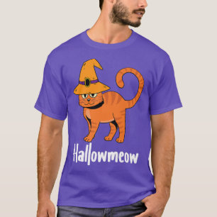 HallowMeow Lazy Halloween Costume Funny Cat Kitten T-shirt