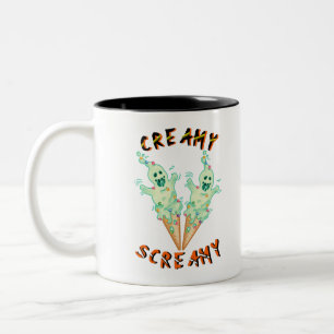 Hallows Creamy Screamy Witchy Boo Scary Halloween Tweekleurige Koffiemok