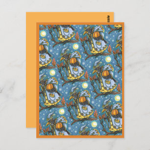 HALLOWS EVE BLACKBIRD WIZARD, HALLOWEEN RAVEN BRIEFKAART