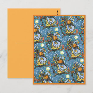HALLOWS EVE BLACKBIRD WIZARD, HALLOWEEN RAVEN BRIEFKAART