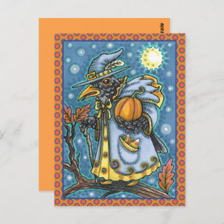 HALLOWS EVE BLACKBIRD WIZARD, HALLOWEEN RAVEN BRIEFKAART