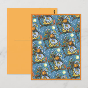 HALLOWS EVE BLACKBIRD WIZARD, HALLOWEEN RAVEN BRIEFKAART