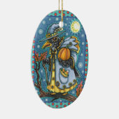 HALLOWS EVE BLACKBIRD WIZARD, HALLOWEEN RAVEN KERAMISCH ORNAMENT (Rechts)