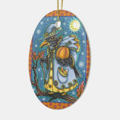 HALLOWS EVE BLACKBIRD WIZARD, HALLOWEEN RAVEN KERAMISCH ORNAMENT (Links)