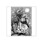 HALLOWS EVE BLACKBIRD WIZARD, HALLOWEEN RAVEN RUBBERSTEMPEL (Afrduk)