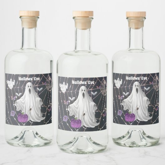 Hallows' Eve Ghost Likeurfles Etiket (Flessen)