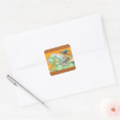 HALLOWS EVE WITCH EN HORSE STICKERS Square SHEET (Envelop)