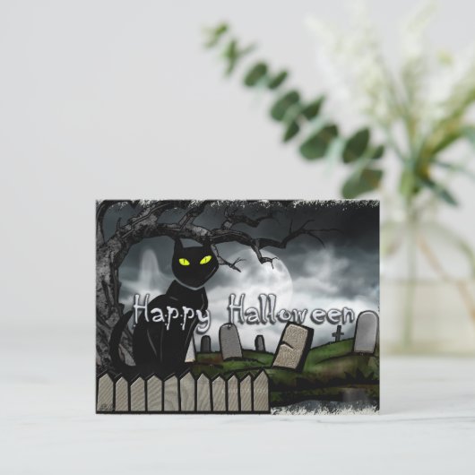 Hallows Graveyard Halloween Briefkaart (Staand voorkant)