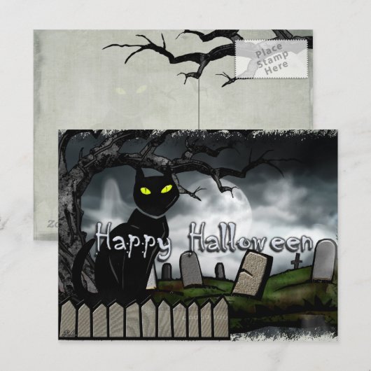 Hallows Graveyard Halloween Briefkaart (Voorkant / Achterkant)
