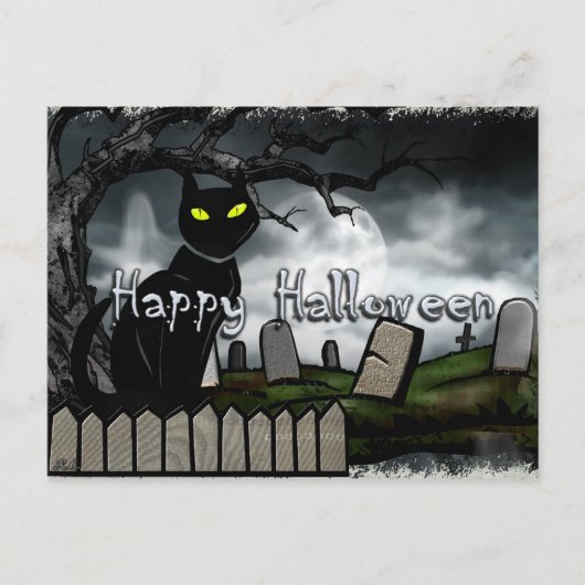 Hallows Graveyard Halloween Briefkaart (Voorkant)