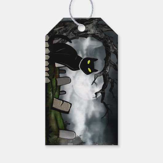 Hallows Graveyard Halloween Cadeaulabel (Voorkant)