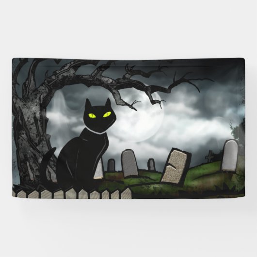 Hallows Graveyard Halloween Spandoek (Horizontaal)