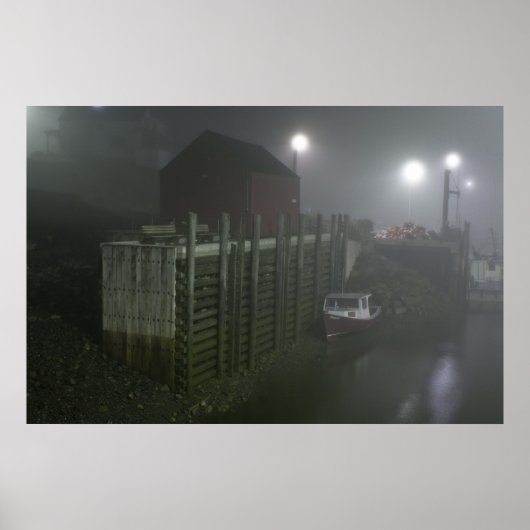 Hall's Harbour Fog At Low Tide kunstdruk Poster (Voorkant)