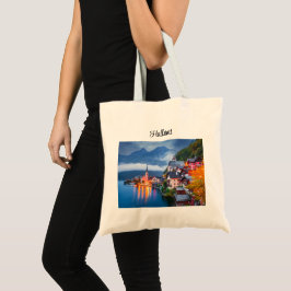 Hallstatt nachtscène, Oostenrijk Tote Bag