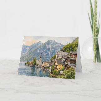 Hallstatt Oostenrijk Aquarel Kaart