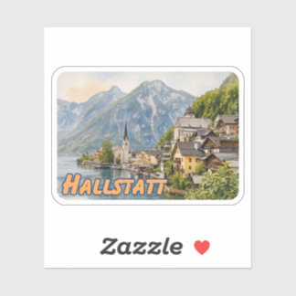 Hallstatt Oostenrijk Aquarel Sticker