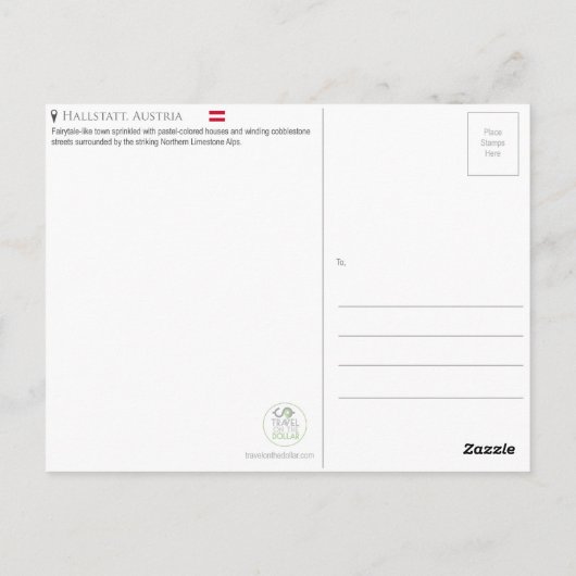 Hallstatt, Oostenrijk Briefkaart (Achterkant)
