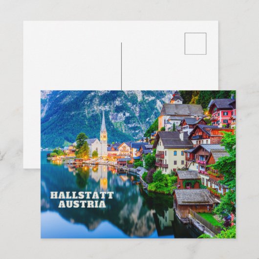 Hallstatt, Oostenrijk Mountain Lake Uitzicht Briefkaart (Voorkant / Achterkant)