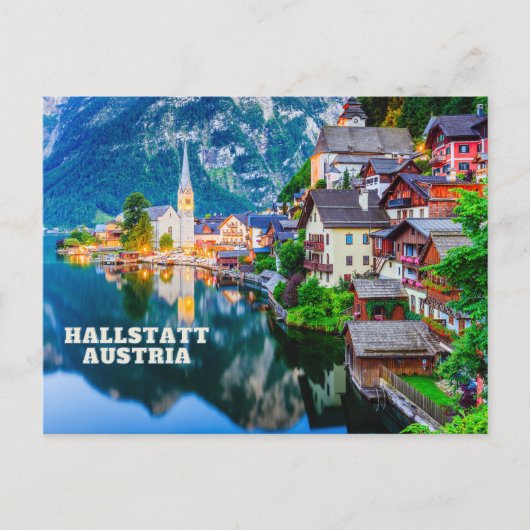 Hallstatt, Oostenrijk Mountain Lake Uitzicht Briefkaart (Voorkant)
