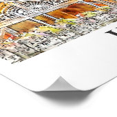 Hallstatt Oostenrijk Reizen Waterverf Hand geteken Poster (Hoek)