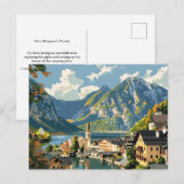 Hallstatt, Oostenrijk Vintage Reizen Briefkaart (Voorkant / Achterkant)