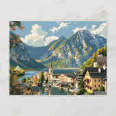 Hallstatt, Oostenrijk Vintage Reizen Briefkaart (Voorkant)