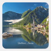 Hallstatt, Oostenrijkse schilderachtig foto Vierkante Sticker (Voorkant)