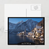 Hallstatt stad in de winter in de sneeuw briefkaart (Voorkant / Achterkant)