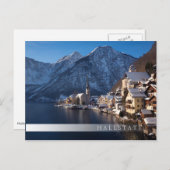Hallstatt stad in de winter in de sneeuw briefkaart (Voorkant / Achterkant)