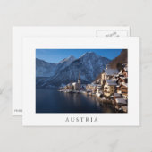 Hallstatt stad in de winter in de sneeuw briefkaart (Voorkant / Achterkant)