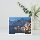 Hallstatt stad in de winter in de sneeuw briefkaart (Staand voorkant)