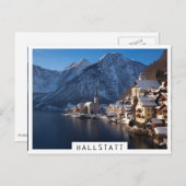 Hallstatt stad in de winter in de sneeuw briefkaart (Voorkant / Achterkant)