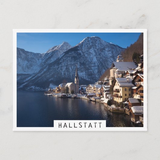 Hallstatt stad in de winter in de sneeuw briefkaart (Voorkant)