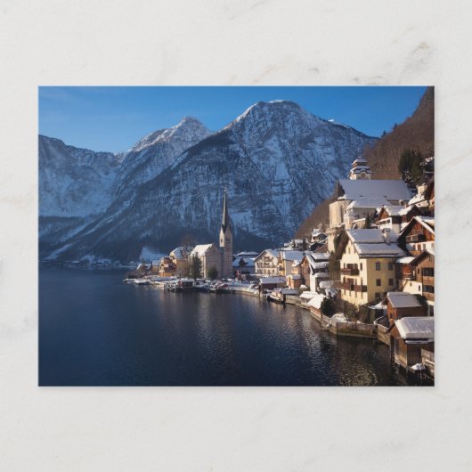 Hallstatt stad in de winter in de sneeuw briefkaart (Voorkant)