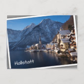 Hallstatt stad in de winter in de sneeuw briefkaart (Voorkant)