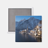 Hallstatt stad in de winter in de sneeuw magneet (Voorkant / Achterkant)