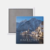 Hallstatt stad in de winter in de sneeuw magneet (Voorkant / Achterkant)