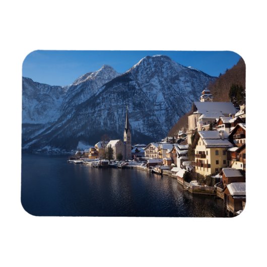 Hallstatt stad in de winter in de sneeuw magneet (Horizontaal)