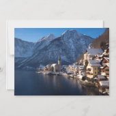 Hallstatt stad in de winter in de sneeuw magnetische uitnodiging (Voorkant)