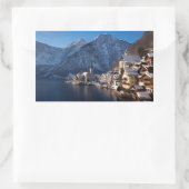 Hallstatt stad in de winter in de sneeuw rechthoekige sticker (Tas)