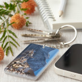 Hallstatt stad in de winter in de sneeuw sleutelhanger (Voorkant Rechts)