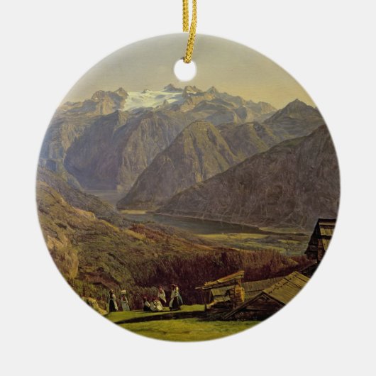 Hallstatter-See (olie op canvas) Keramisch Ornament (Voorkant)